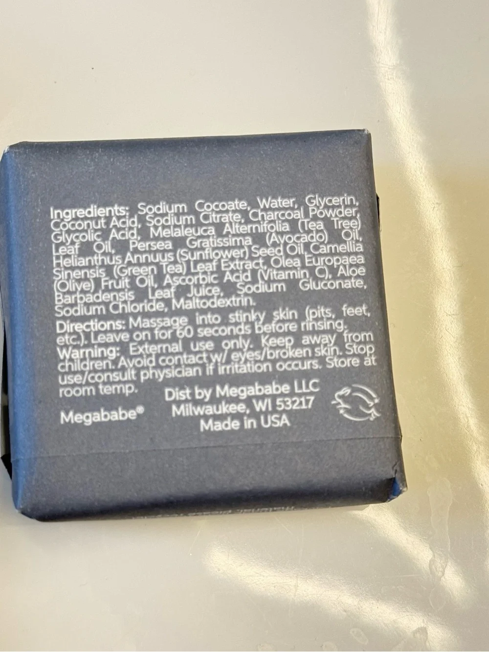 megababe SPACE BAR Detoxifying Charcoal Underarm Bar 1.3 oz - Picture 2 of 4